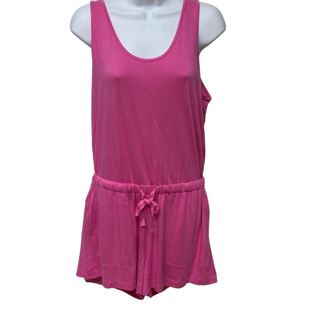 Loft Pink Sleeveless Drawstring Waist Romper With Pockets Women's Size M NWT